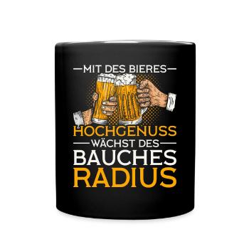 Bier Geschenk Biertrinker Bierliebhaber Lustig - Tasse einfarbig - Schwarz - Vorne