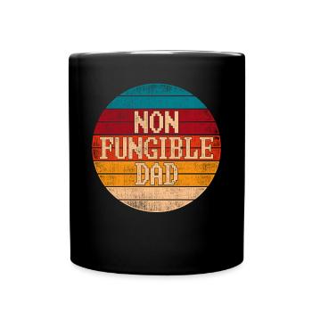 Vintage NFT Art Cypto Father Non Fungible Dad - Full Colour Mug - black - Front