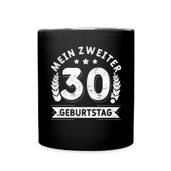 60 Mann Zweiter 30. Geburtstag 60. Geburtstag - Tasse einfarbig - Schwarz - Vorne