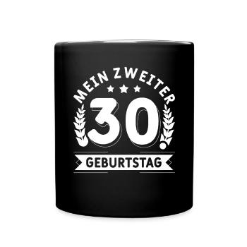 60 Mann Zweiter 30. Geburtstag 60. Geburtstag - Tasse einfarbig - Schwarz - Vorne