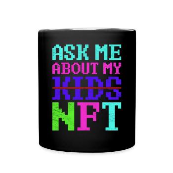 Vintage Crypto NFT Fathers Day Funny Kids Gift - Full Colour Mug - black - Front