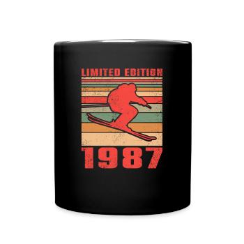 Skieurs Ski de fond Sports Anniversaire 1987 - Mug uni - noir - Devant