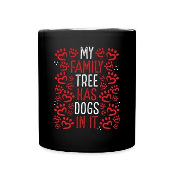 Dog Owner Family Tree has a Dog in it Funny - Full Colour Mug - black - Front