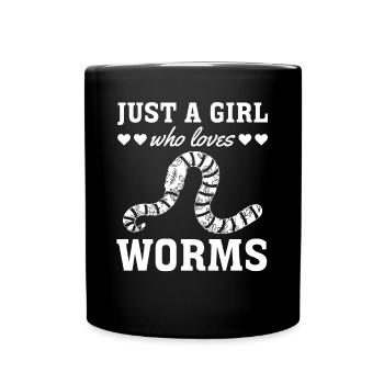 Cute Worm Lover Girl - Nur ein Mädchen, das Würmer - Tasse einfarbig - Schwarz - Vorne