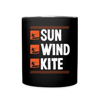 Kiteboarding Sund Wind Kite Kitesurfing Kiteboard - Tasse einfarbig - Schwarz - Vorne