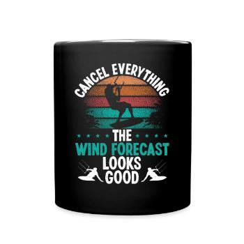 Kitesurf Vintage Wind Forecast Kitesurf - Mug uni - noir - Devant