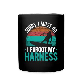 Kiteboarding Harness Kite Kitesurfing Kiteboard - Full Colour Mug - black - Front