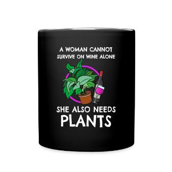 Vine Plants Gift - Full Colour Mug - black - Front
