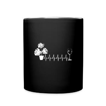 Herzschlag geschenk Pflanzen - Tasse einfarbig - Schwarz - Vorne