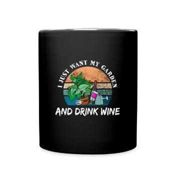 Garden drink wine gift - Full Colour Mug - black - Front