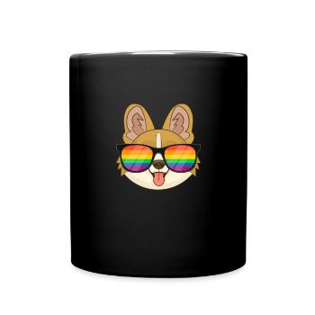 Corgi LGBT - Tasse einfarbig - Schwarz - Vorne