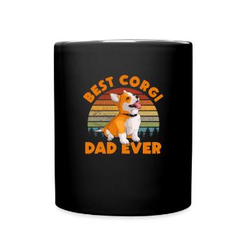 Corgi Vater - Tasse einfarbig - Schwarz - Vorne