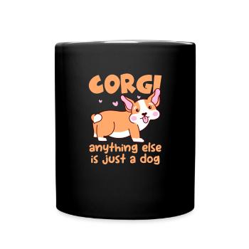 Corgi - Tasse einfarbig - Schwarz - Vorne