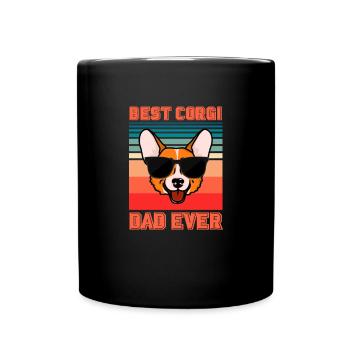 Corgi Vater - Tasse einfarbig - Schwarz - Vorne