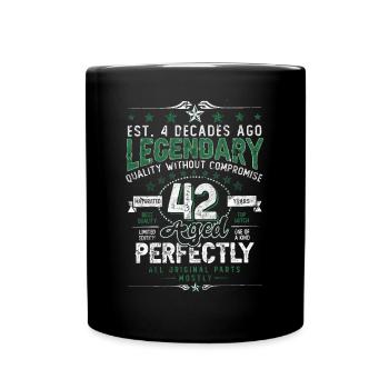 Vintage Légendaire - Vieilli parfaitement 42ème anniversaire - Mug uni - noir - Devant