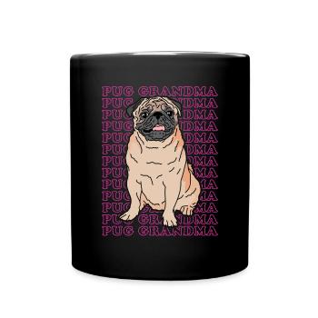 Pug Grandma | Dog Owner Dog Mom Gift - Full Colour Mug - black - Front