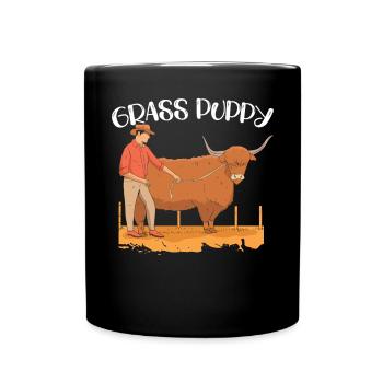 Highland Farmer Cow Whisperer Cow Farming Farm - Full Colour Mug - black - Front