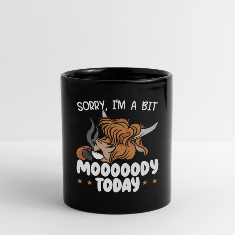 Ich bin heute ein bisschen launisch Scottist Highland Cow Lover Tasse einfarbig