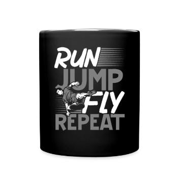 Run Jump Fly Repeat Parkour Extreme Sport Traceur - Tasse einfarbig - Schwarz - Vorne