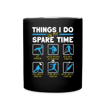Ce que je fais dans mon temps libre Parkour Traceur - Mug uni - noir - Devant