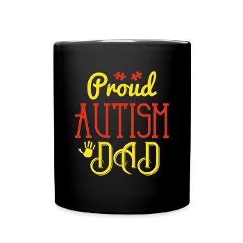 fier père autiste - Mug uni - noir - Devant
