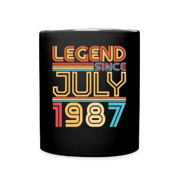 Juli 1987 Geschenkidee - Tasse einfarbig - Schwarz - Vorne