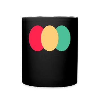 Trois Ovales - Rouge - Jaune - Vert - Mug uni - noir - Devant