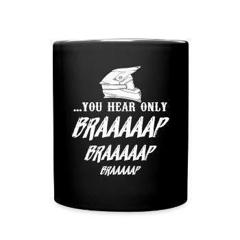 Braap Motocross Motorrad Offroad Bike - Tasse einfarbig - Schwarz - Vorne