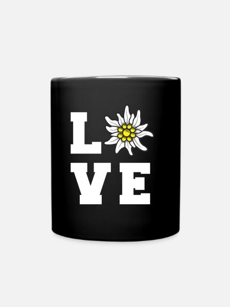 Edelweiss LOVE Alpes Alpes-Edelweiss Randonnée - Mug uni - noir