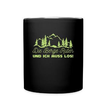 Berge Wandern Alpen Gipfel - Tasse einfarbig - Schwarz - Vorne