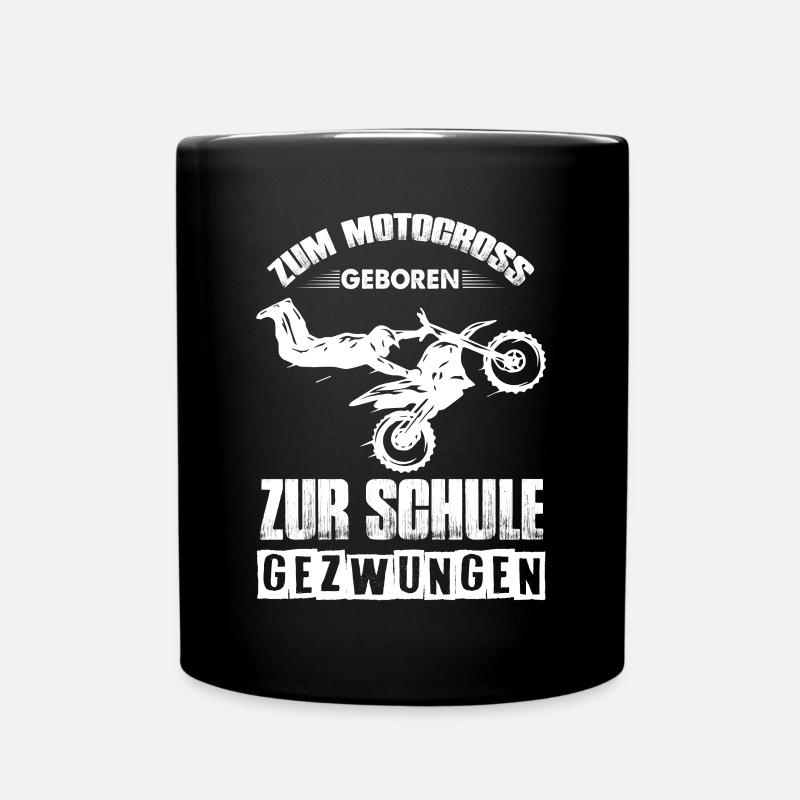 Motocross Schule Motorrad Offroad Bike - Tasse einfarbig - Schwarz