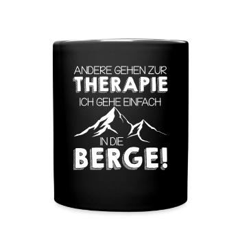 Alpen Therapie Wandern Berg Outdoor Natur - Tasse einfarbig - Schwarz - Vorne