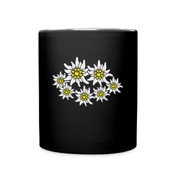 Edelweiss Alps Mountains Alps-Edelweiss Hiking - Full Colour Mug - black - Front