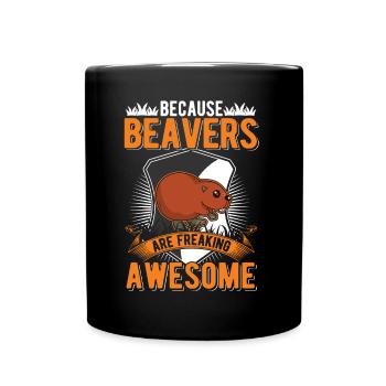 Parce que les castors flippent génial Biber - Mug uni - noir - Devant