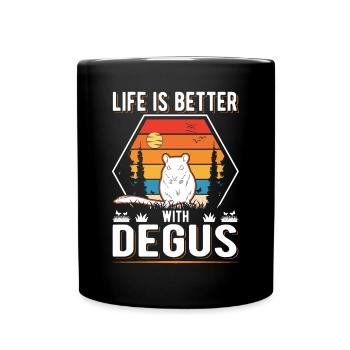 La vie est meilleure avec Degus - Mug uni - noir - Devant