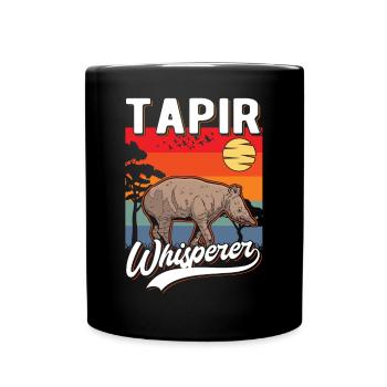 Tapir Whisperer Tapir Flüsterer - Tasse einfarbig - Schwarz - Vorne