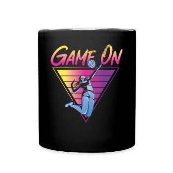 Volleyball Player Team Retro 80s - Full Colour Mug - black - Front