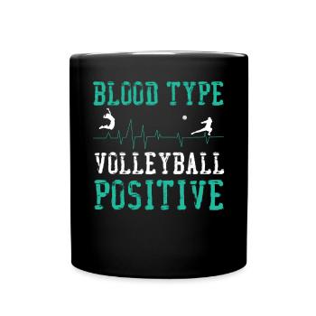 Groupe sanguin de l’équipe de volleyball - Mug uni - noir - Devant