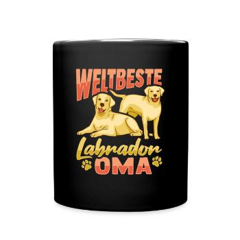 Weltbeste Labrador Oma Design Hundehalter Oma - Tasse einfarbig - Schwarz - Vorne