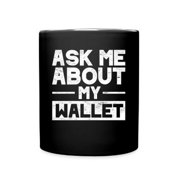 Vintage Crypto Art Aks Me About My Wallet - Full Colour Mug - black - Front