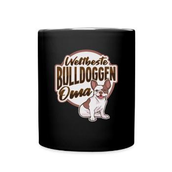 Weltbeste Bulldogge Oma Design Hundehalter Oma - Tasse einfarbig - Schwarz - Vorne