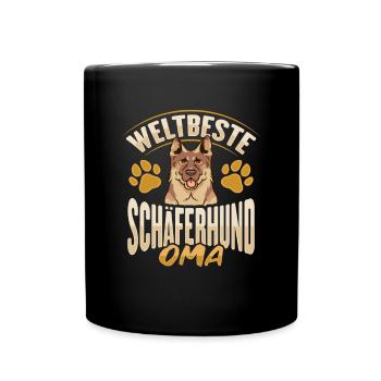 Weltbeste Schäferhund Oma Design Hundehalter Oma - Tasse einfarbig - Schwarz - Vorne