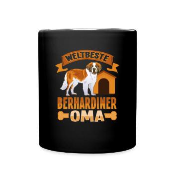 Weltbeste Bernhardiner Oma Design Hundehalter Oma - Tasse einfarbig - Schwarz - Vorne
