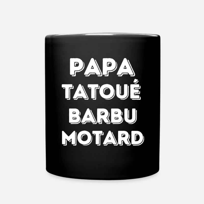 PAPA TATOUÉ BARBU MOTARD - Mug uni - noir