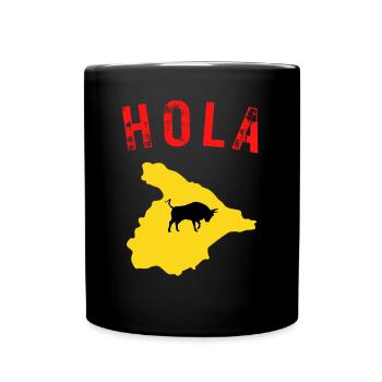 HOLA Bonjour Espagne été vacances - Mug uni - noir - Devant