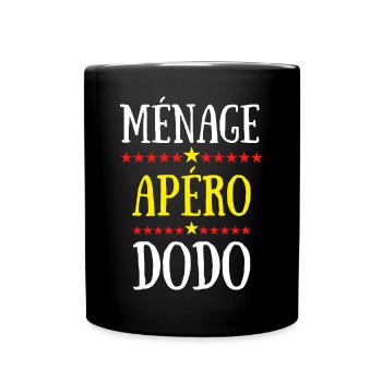 Ménage apéro dodo - Mug uni - noir - Devant