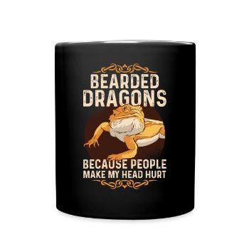 Drôle de dragon barbu - Mug uni - noir - Devant