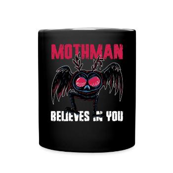 Mothman Cryptid Cryptozoology - Full Colour Mug - black - Front