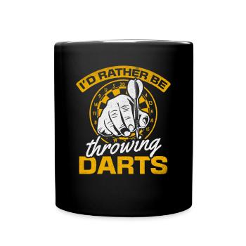 Les joueurs de fléchettes jouent aux fléchettes Je préférerais - Mug uni - noir - Devant
