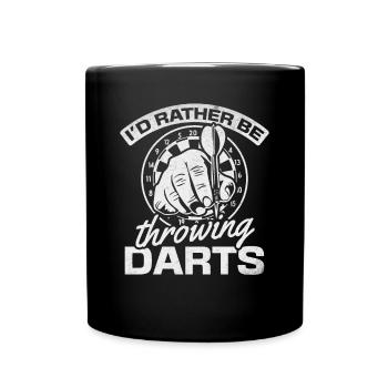 Jeu de fléchettes de joueur de fléchettes Je préférerais les fléchettes - Mug uni - noir - Devant